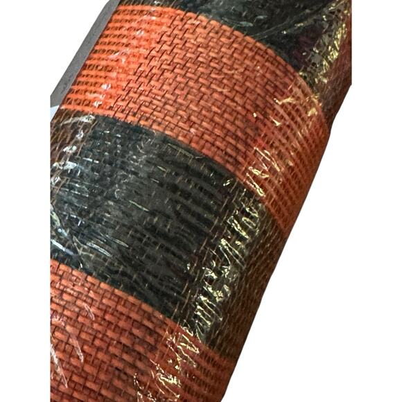 Mesh Ribbon Polyester Black Orange Metallic Decoration Halloween Fall READ - Picture 4 of 5